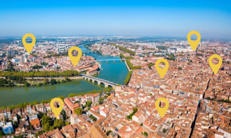 Photo aérienne de Toulouse présentant les quartiers pour montrer la différence des prix au m2 Toulouse