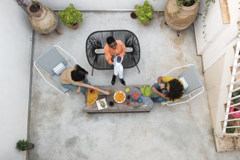 Terrasse aménagée vue du dessus prix d'une terrasse au m²